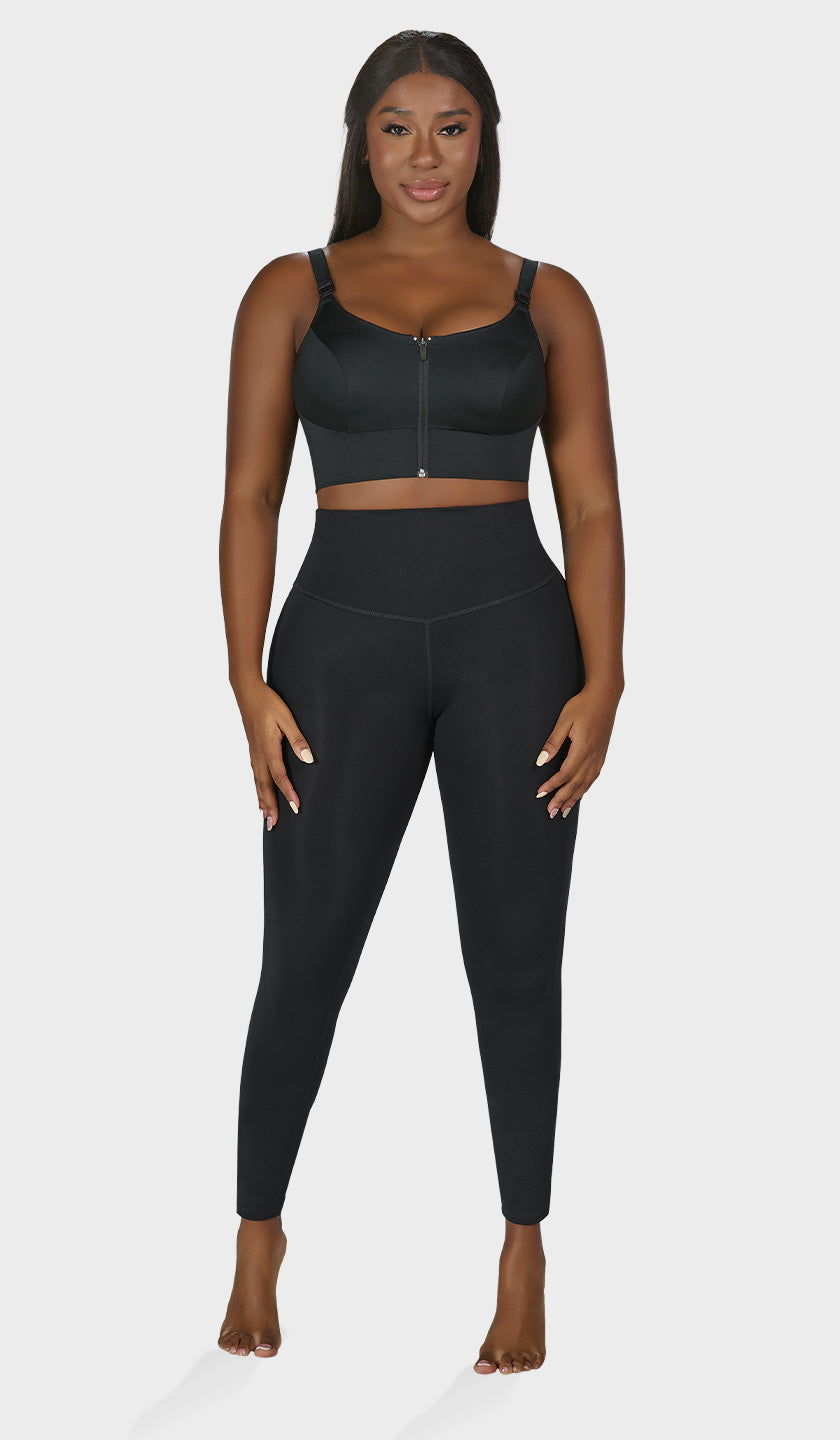 Leggings negros deportivo con realce natural en glúteos bajo LP0592 de Fajas M&D®